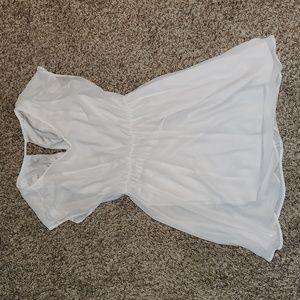 Sheer and lined white dress